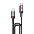 Cablu Yesido (CA181), Type-C to Type-C, Fast Charging, 60W, 3A, 480Mbps, Aluminum Alloy, 1.2m, Negru