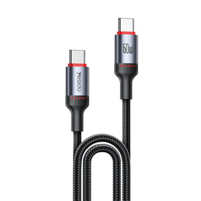 Cablu Yesido (CA181), Type-C to Type-C, Fast Charging, 60W, 3A, 480Mbps, Aluminum Alloy, 1.2m, Negru