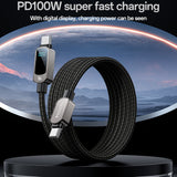 Cablu Yesido (CA179), Super Fast Charging, with Digital Display, Type-C to Type-C, 100W, 5A, 480Mbps, 1.2m, Negru