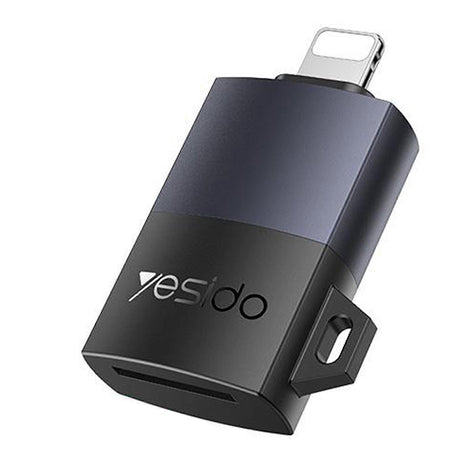 Adaptor Yesido Adapter (GS38), Lightning to TF Card, for iPhone, iPad, 480Mbps, 4K, LED indicator, Gri