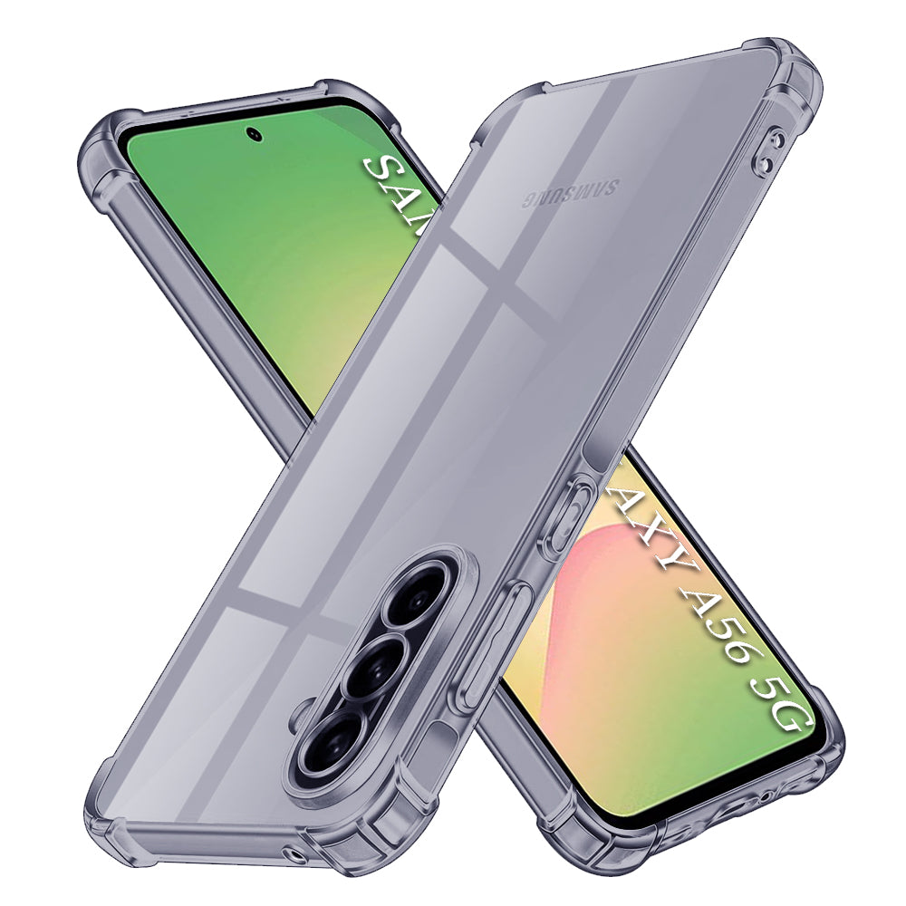 Husa de protectie Techsuit Shockproof Clear Silicone compatibil cu Samsung Galaxy A56 5G, Negru Fumuriu