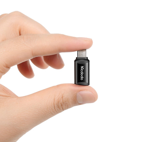 Adaptor Mcdodo OTG Adapter (OT-7690), Type-C to Micro-USB, Aluminium Alloy, Charging & Data Sync, Negru