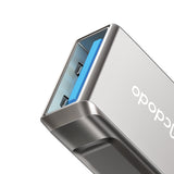 Adaptor Mcdodo OTG Adapter (OT-8730), USB to Type-C, Zinc Alloy, 5.0Gbps, Gri Inchis