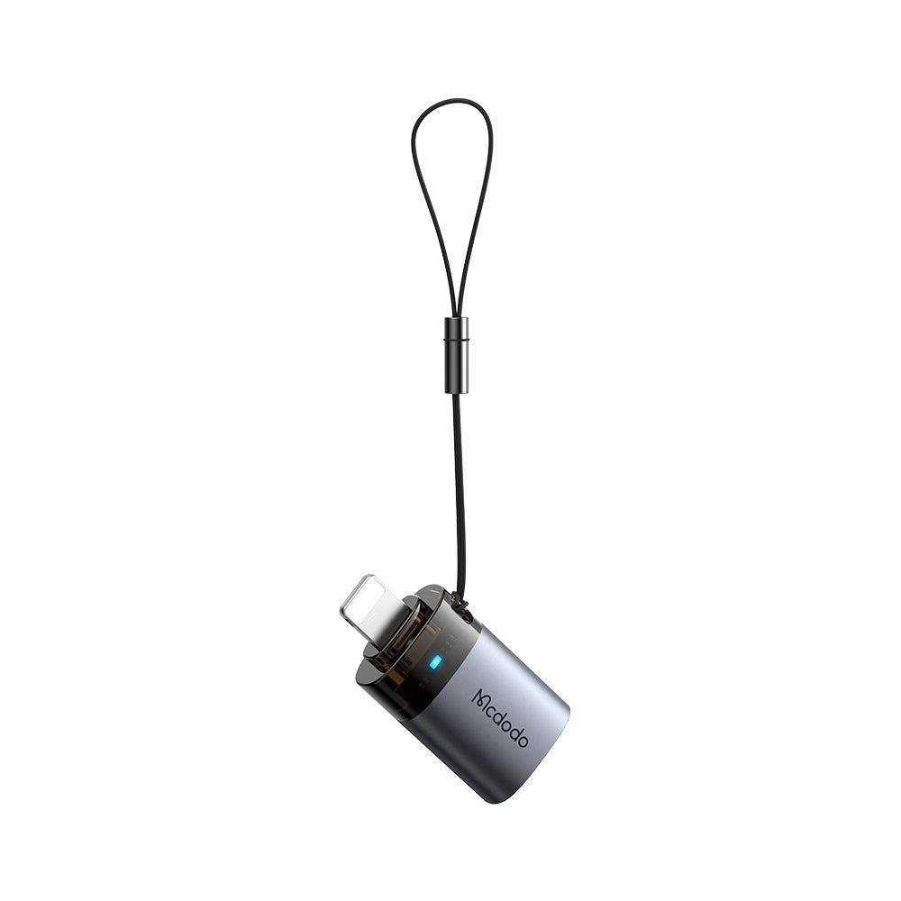Adaptor Mcdodo OTG Adapter (OT-7390), USB to Lightning, Aluminium Alloy, Charging&Data Sync, with Indicator Light, Lanyard, Negru