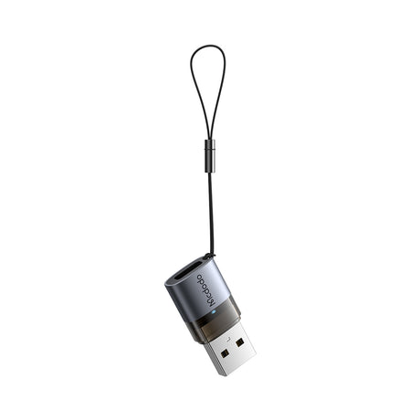 Adaptor Mcdodo OTG Adapter (OT-7580), Type-C to USB3.0, Aluminium Alloy, Charging&Data Sync, with Indicator Light, Lanyard, Negru