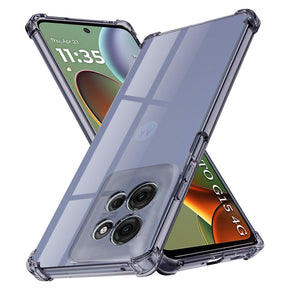 Husa de protectie Techsuit Shockproof Clear Silicone compatibil cu Motorola Moto G15 / G15 Power / G17 / G17 Power, Negru Fumuriu