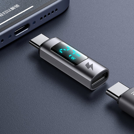 Adaptor Mcdodo OTG Adapter Wales Series (OT-6090), Type-C to Type-C, PD100W, 5A, Charging & Data Sync, Digital Display, Negru