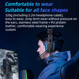 Casti Yesido Wired (EK03), for Gaming, Jack 3.5mm, USB, with Microphone, Lights, 2m, Negru