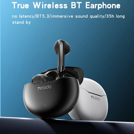 Casti Yesido (TWS21), with Bluetooth V5.3, Half-In-ear Design, Touch Control, Noise Cancelling, 320mAh, Alb