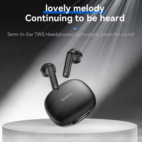 Casti Yesido (TWS25), with Microphone, Bluetooth V5.3, Touch Control, Half-In-ear Design, 250mAh, Negru