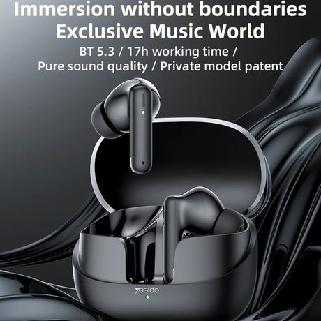Casti Bluetooth, Wireless, Stereo, In-ear, 250mAh - Yesido (TWS26) - Black