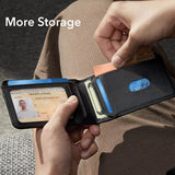 Suport ESR Classic Geo Card, Vegan Leather Wallet, for 11x Cards & Cash, Find My Function, RFID Blocking, Carbon Fiber