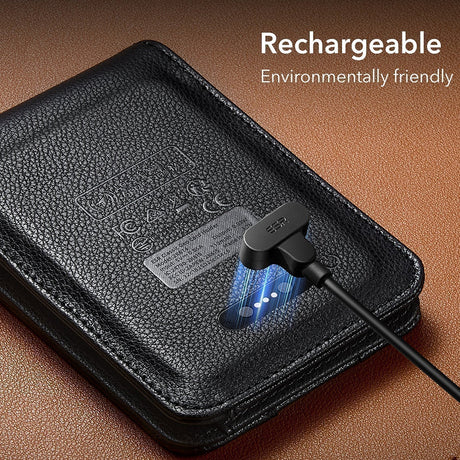 Suport ESR Classic Geo Card, Vegan Leather Wallet, for 11x Cards & Cash, Find My Function, RFID Blocking, Carbon Fiber