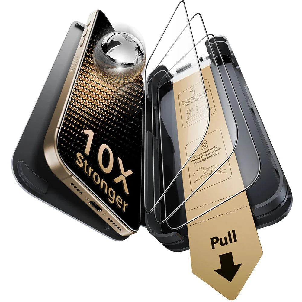 Folie de protectie ESR Corning Gorilla Glass UltraFit™ (set de 3) compatibil cu iPhone 17 Pro, Negru