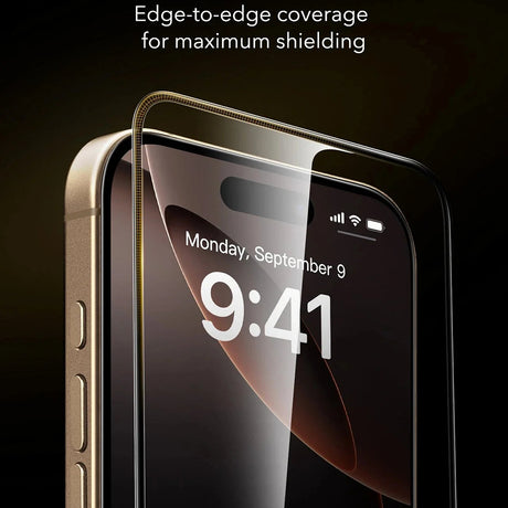Folie de protectie ESR Corning Gorilla Glass UltraFit™ (set de 3) compatibil cu iPhone 17 / iPhone 16 Pro, Negru