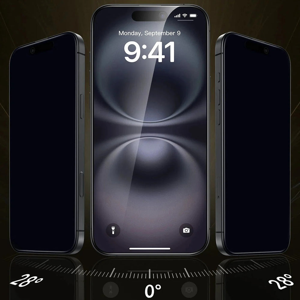 Folie de protectie ESR Corning Gorilla Glass UltraFit Privacy™ (set de 3) compatibil cu iPhone 17 Pro Max, Negru