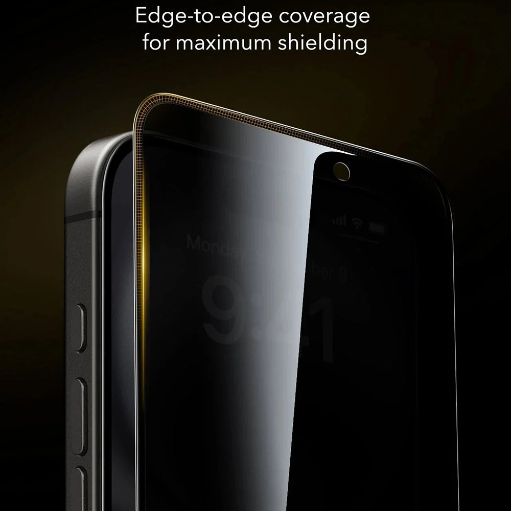 Folie de protectie ESR Corning Gorilla Glass UltraFit Privacy™ (set de 3) compatibil cu iPhone 17 Pro Max, Negru