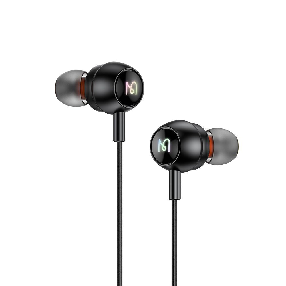 Casti Mcdodo Wired Earphones (HP-5830), Type-C, RGB Lighting, Aluminium Alloy, Nylon, DAC, In-Ear Design, 1.2m, Negru