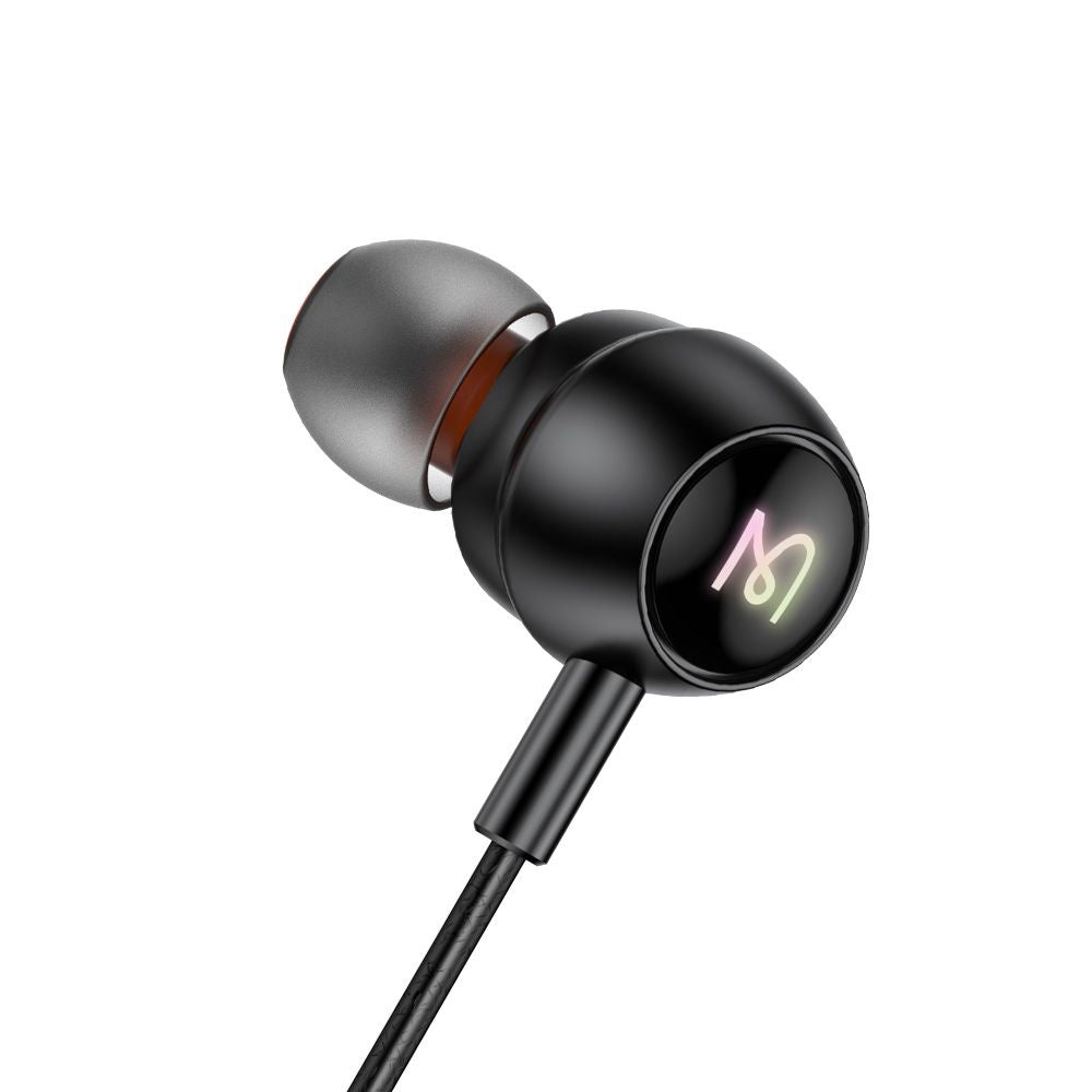 Casti Mcdodo Wired Earphones (HP-5830), Type-C, RGB Lighting, Aluminium Alloy, Nylon, DAC, In-Ear Design, 1.2m, Negru