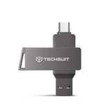 Stick Memorie Techsuit THSM20 (THSM20064), USB 3.0, Type-C, 64GB, Gri