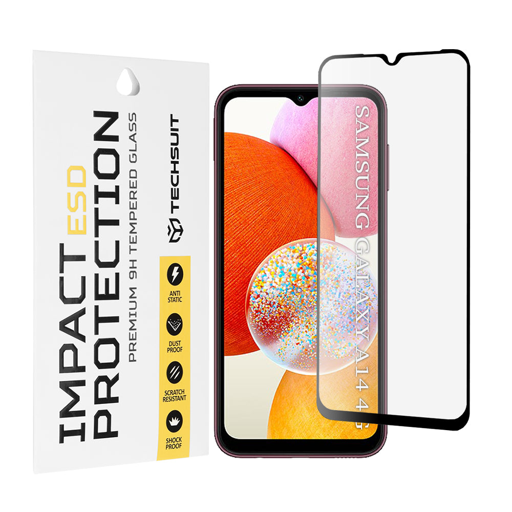 Folie de protectie Techsuit ESD Glass compatibil cu Samsung Galaxy A14 4G / A14 5G, Negru