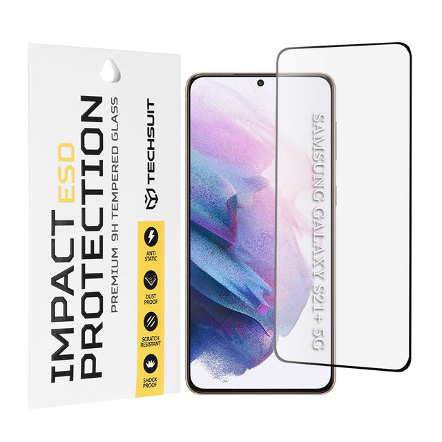 Folie de protectie Techsuit ESD Glass compatibil cu Samsung Galaxy S21 Plus 5G, Negru