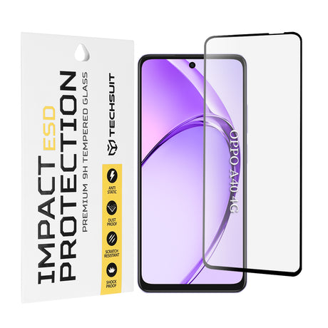 Folie de protecție Techsuit ESD Glass pentru Oppo A40 4G / A60 5G, neagră