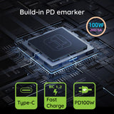 Adaptor Techsuit Adapter LaptopPlugX (A22), for Laptop, DC to Type-C, 100W, LED Display, Gri