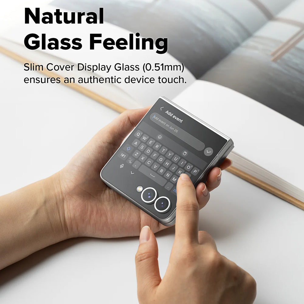Folie pentru Samsung Galaxy Z Flip7 (set 2) - Ringke Cover Display Easy Slide Tempered Glass Pro - Clear