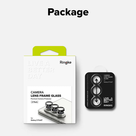 Ringke Camera Lens Frame Glass kameravédő fólia Samsung Galaxy Z Fold7 készülékhez, fekete