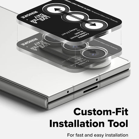 Ringke Camera Lens Frame Glass kameravédő fólia Samsung Galaxy Z Fold7 készülékhez, fekete