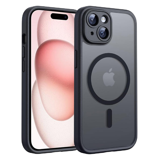 Husa de protectie Techsuit PureFrost MagSafe compatibil cu iPhone 15, Negru Mat