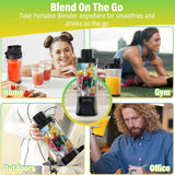 Gadget Techsuit Premium Mini Portable Blender nutriXGo (BP1), with Type-C Cable, Rechargeable, 700ml, 20000rpm, 6000mAh, Negru