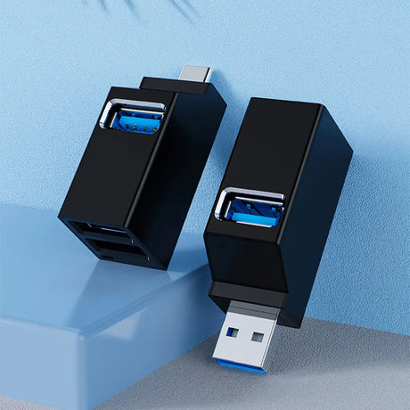 Hub/Dock Techsuit Mini Docking Station EchoLink 3 in 1 (H10), Type-C to 2x USB 2.0, 1x USB 3.0, Negru