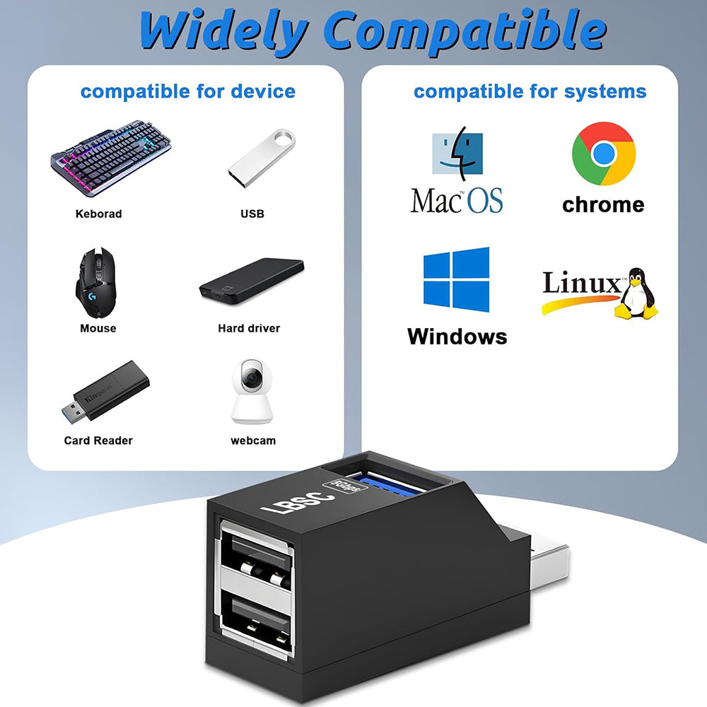 Hub/Dock Techsuit Mini Docking Station EchoLink 3 in 1 (H11), USB to 2x USB 2.0, 1x USB 3.0, 5Gbps, Negru