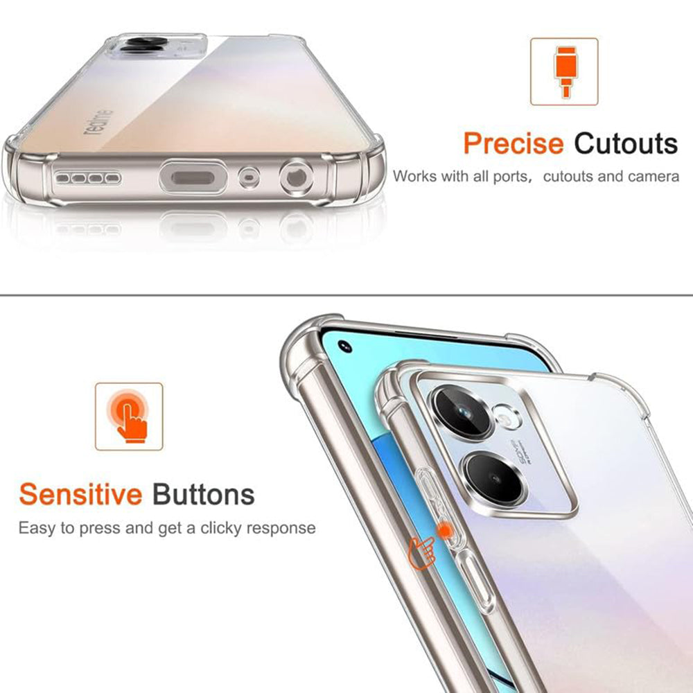 Husa de protectie Techsuit Shockproof Clear Silicone compatibil cu Realme P3 5G, Transparent
