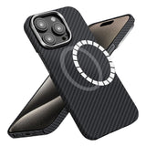 Husa de protectie Techsuit Aramid Fiber MagSafe compatibil cu iPhone 15 Pro Max, Negru