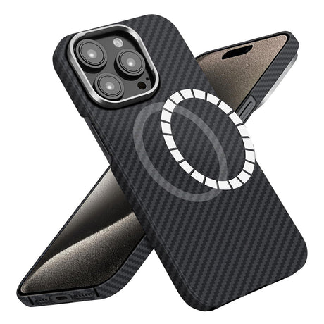 Husa de protectie Techsuit Aramid Fiber MagSafe compatibil cu iPhone 15 Pro Max, Negru