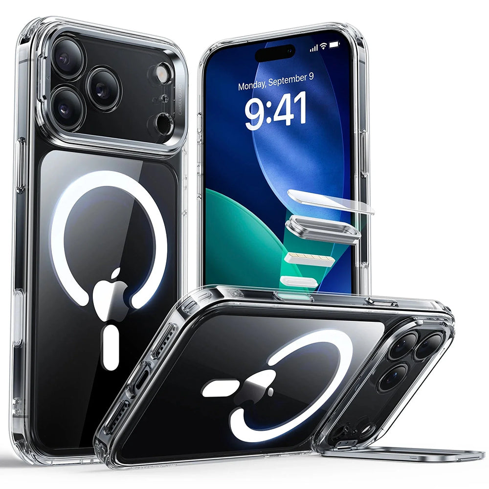 Husa de protectie ESR Classic Hybrid HaloLock Kickstand compatibil cu iPhone 17 Pro, Transparent