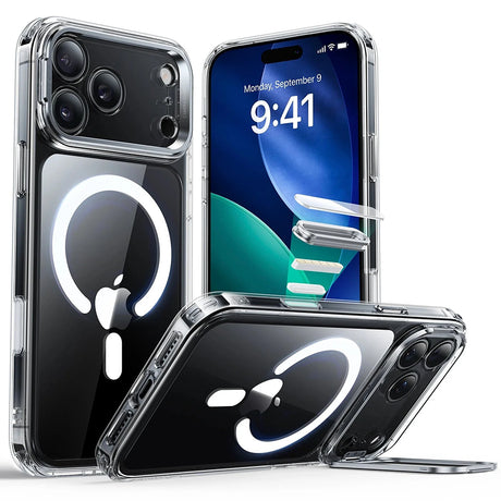 Husa de protectie ESR Classic Hybrid HaloLock Kickstand compatibil cu iPhone 17 Pro, Transparent