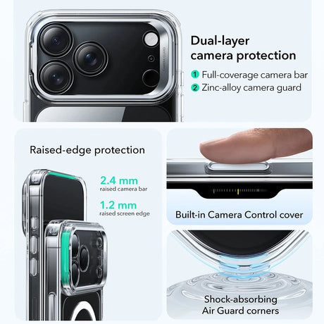 Husa de protectie ESR Classic Hybrid HaloLock Kickstand compatibil cu iPhone 17 Pro Max, Transparent