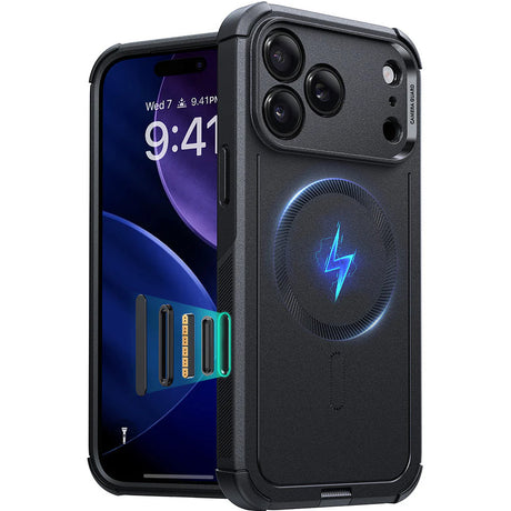 Husa de protectie ESR Cyber Halolock compatibil cu iPhone 17 Pro, Negru