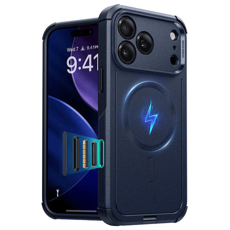 Husa de protectie ESR Cyber Halolock compatibil cu iPhone 17 Pro, Albastru