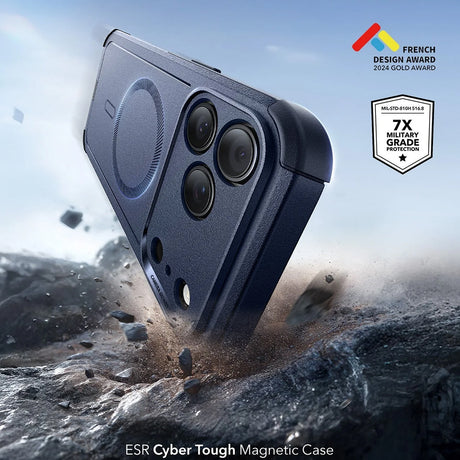 Husa de protectie ESR Cyber Halolock compatibil cu iPhone 17 Pro, Albastru