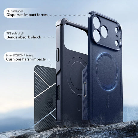 Husa de protectie ESR Cyber Halolock compatibil cu iPhone 17 Pro, Albastru