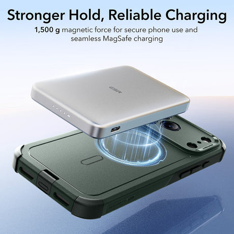 Husa de protectie ESR Cyber Halolock compatibil cu iPhone 17 Pro Max, Verde