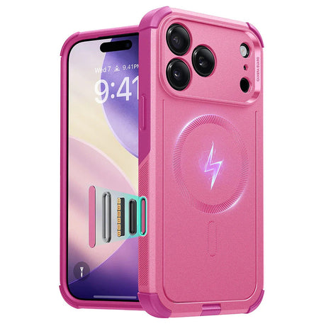 Husa de protectie ESR Cyber Halolock compatibil cu iPhone 17 Pro, Roz