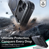 Husa de protectie ESR Cyber Armor Kickstand compatibil cu iPhone 17 Pro Max, Negru
