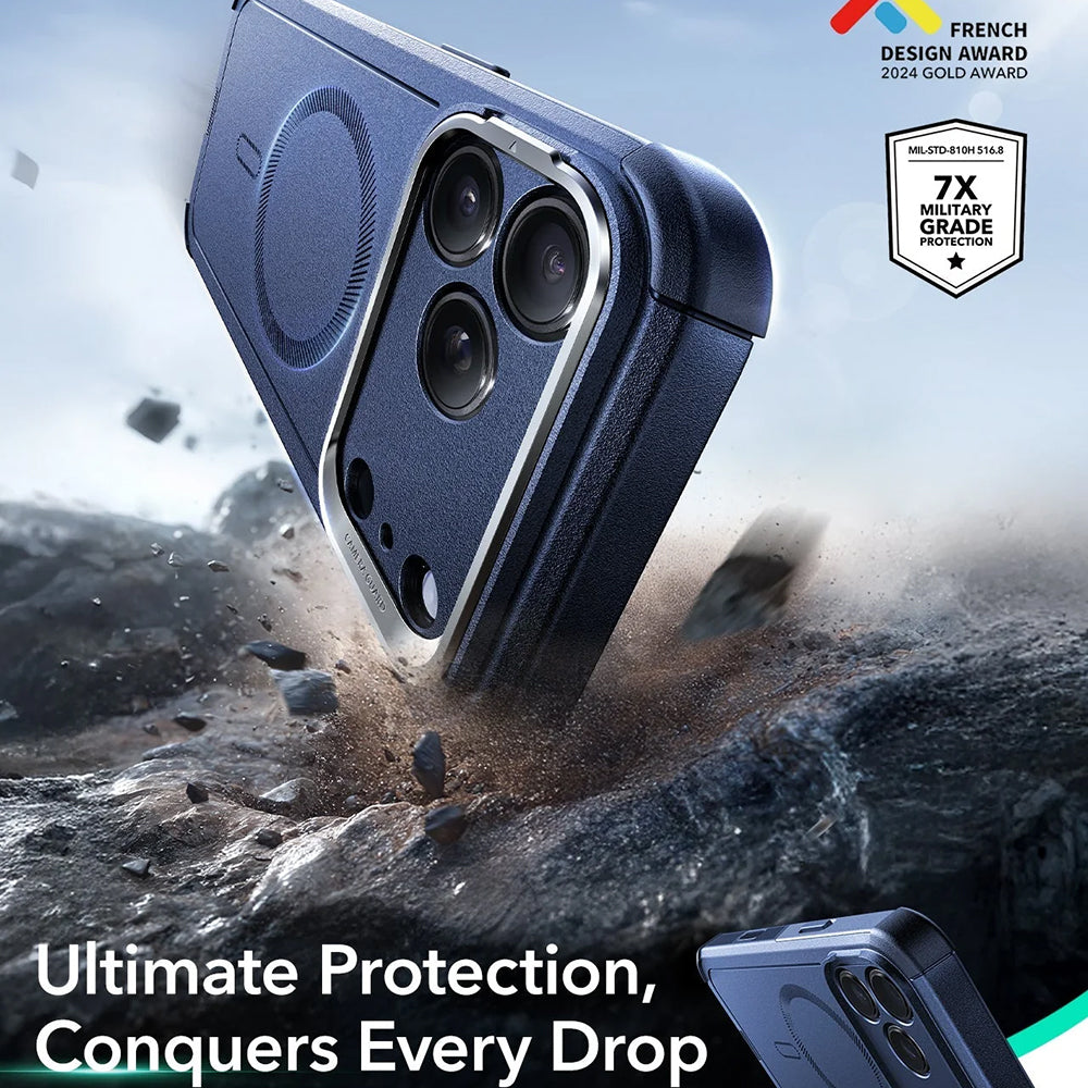 Husa de protectie ESR Cyber Armor Kickstand compatibil cu iPhone 17 Pro, Albastru