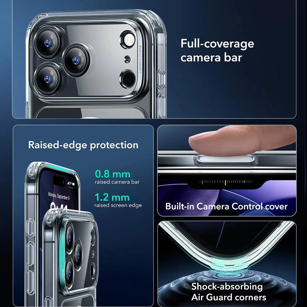 Husa de protectie ESR Classic Hybrid HaloLock compatibil cu iPhone 17 Pro, Transparent